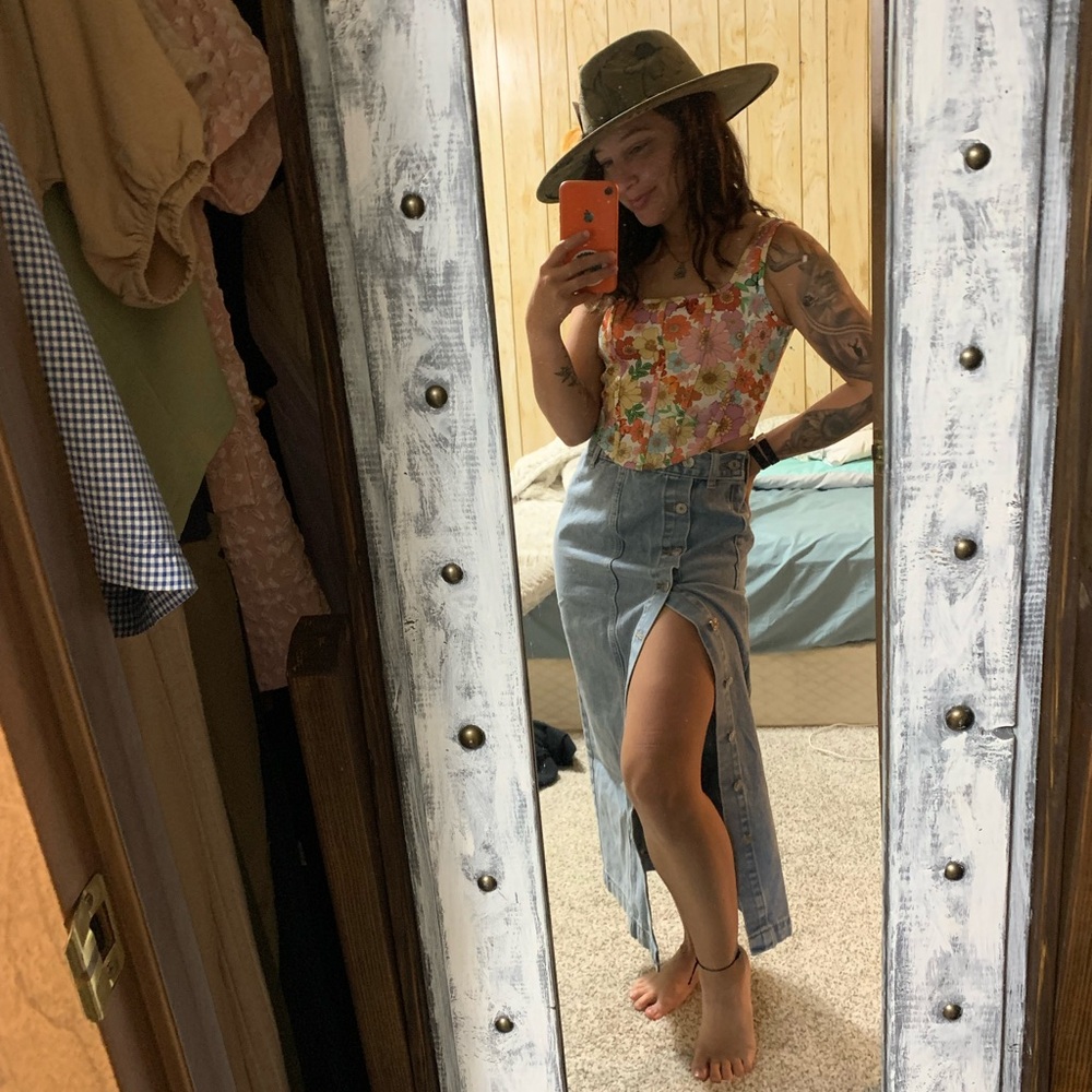 SHEIN denim skirt